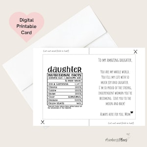 Druckbare Karte für Tochter - Geburtstagsgeschenk Tochter - von Eltern - Geburtstagskarte für Tochter - Druckbare Download für Tochter