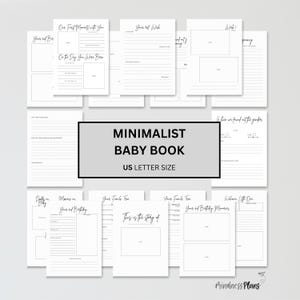 Mein Baby Buch - Minimalistisches Baby Journal zum Ausdrucken - Baby Memory Buch - Baby Journal - Meilenstein Tracker - Gender Neutral Baby Buch