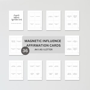 36 Magnetic Influence  Affirmation Cards - Affirmation Cards Digital - Vision Board Printables-Affirmation Cards Deck-Affirmation Cards Pdf