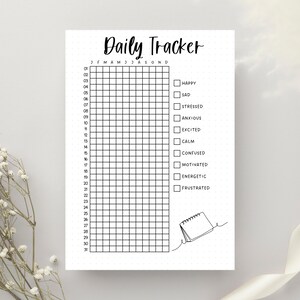 Daily Tracker PRINTABLE Journal Page Planner Page Mood Tracker Yearly ...