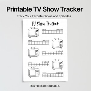 TV Show Tracker - PRINTABLE Planner Page - Journal Page - Shows Watched