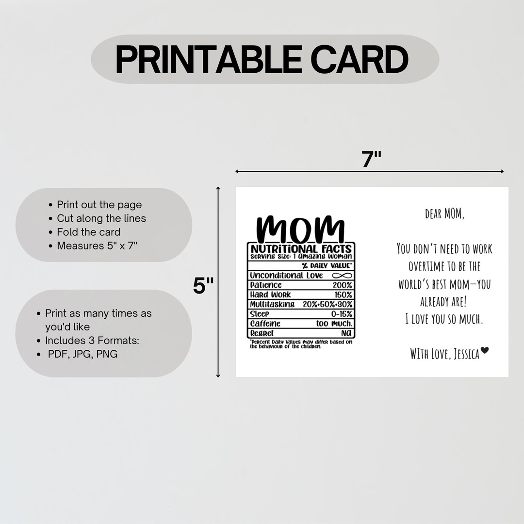 Printable Card - Funny Birthday Card for Mom - Funny Mother's Day Card ...