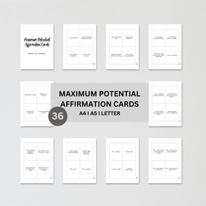 36 Maximum Potential Affirmation Cards, Affirmation Cards Digital, Vision Board Printables, Affirmation Cards Deck,Affirmation Cards Pdf