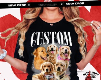 Custom Comfort Colors Vintage Bootleg Pet Shirt Pet Photo + Name Custom Dog Portrait Personalized Shirt Custom T Shirts Cat Shirt 90's Tee