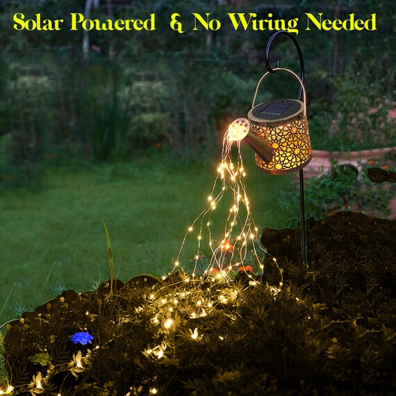 thumbnail image 2 of Solar Watering Can Outdoor Lights - Decorative Garden Lantern With Twinkling String Lights 2 of 12