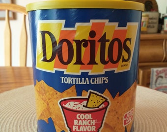 Vintage Frito-Lay Cool Ranch Doritos Tortilla Chips Can 1990s Advertising