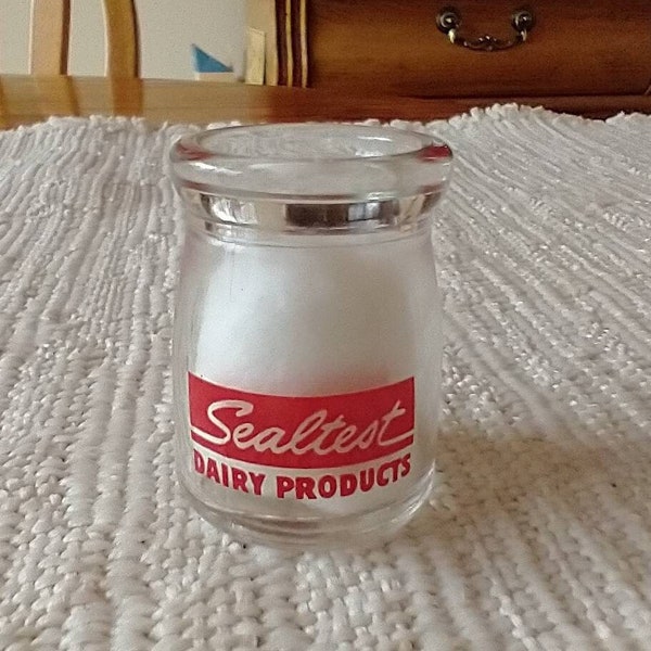 Sealtest Dairy Owens Illinois Red Half Ounce Glass Creamer