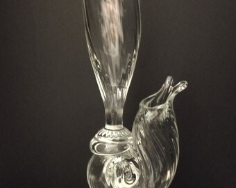 David New Small & Samphire Sterling Glass Snail Mollusk Vase Signed 1987 Free Shipping