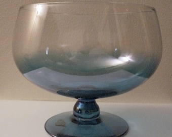 West Virginia Glass Azure Blue 6" Pedestal Open Compote