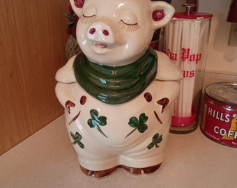 Shawnee Pottery Smiley Shamrocks Pig Cookie Jar Free Shipping