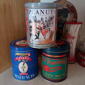 Planters Mr Peanut Collectible Snack Nut Tins Your Choice