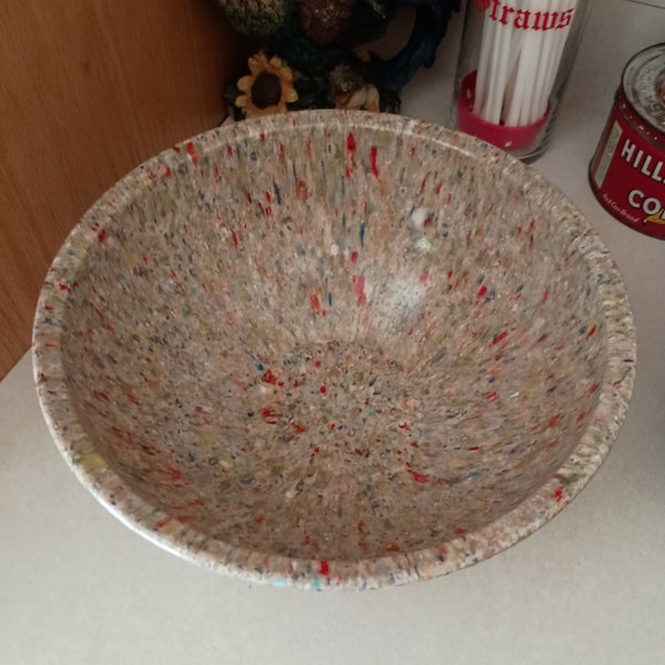 Brookpark Tan Melamine Confetti 11 1/2 inch Mixing Bowl