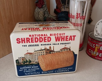 1980s Nabisco National Biscuit Shredded Wheat 1939 Special Edition Replica Tin