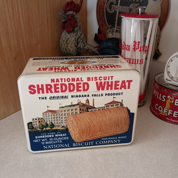 1980s Nabisco National Biscuit Shredded Wheat 1939 Special Edition Replica Tin