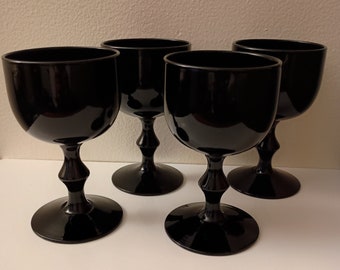 Murano Carlo Moretti Style 6 oz Wine Glass Mid Century Mod Stemware Set of 4 FREE SHIPPING