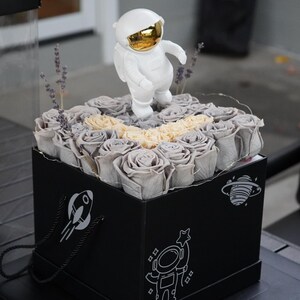 Personalized Birthday Preserved Rose Gift for Him & Her, Space-Themed, Forever Rose, Flower preservation for Wife, Girlfriend, Anniversary