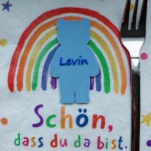 5er-Set Tischdeko Namenschild Feier Bastelbedarf Karte Basteln Frühling Ostern Hase Bär Igel Herbst Geburtstag Kinder Weihnachten Wichtel