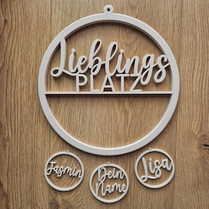 DIY Loop personalisiert Lieblingsplatz Türkranz Wandbild Ring Bastelbedarf Familie Name Dekoration Trockenblume Haustür Flur