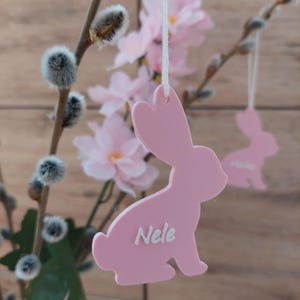 5er-Set Anhänger Strauch personalisiert Geschenk Feier Frühling Bastelbedarf Frühling Osterfest Dekoration Ostern Name Hase