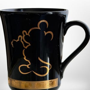 Tokyo Disneyland Mickey Mouse Black Gold Mug Made in Japan Disney image 1