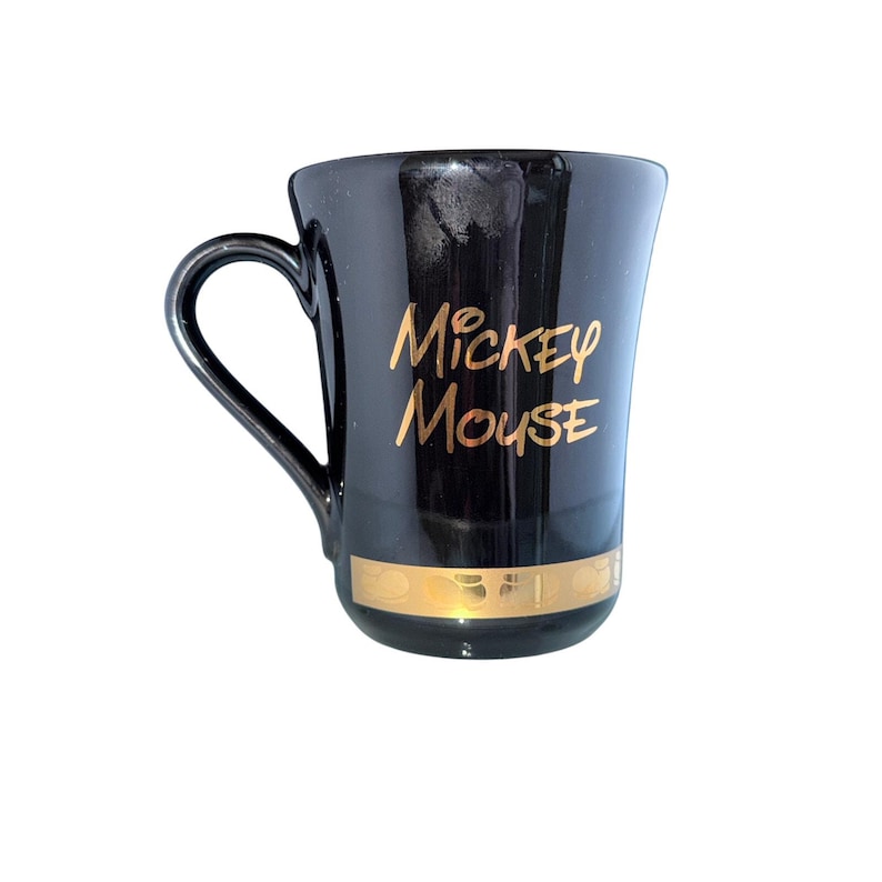 Tokyo Disneyland Mickey Mouse Black Gold Mug Made in Japan Disney image 2