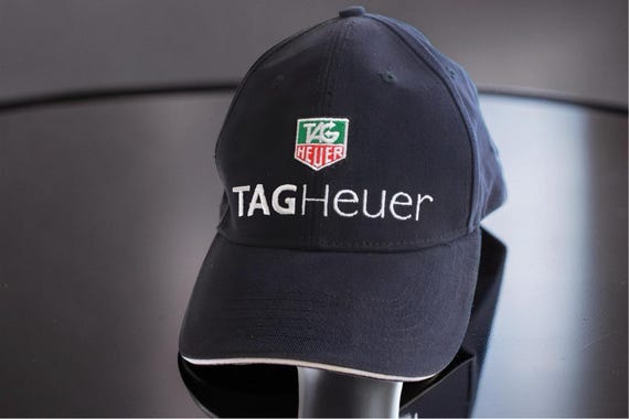 TAG Heuer Black Embroidered Logo Baseball Cap Adjustable Strap Hat
