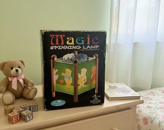 Vintage 1999 Treasured Times Magic Spinning Lamp Teddy Bears Tested Works