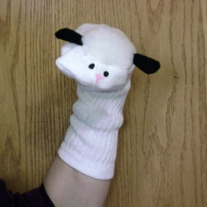Sheep Sock Puppet lamb biblical puppet farm animal, teacher gift