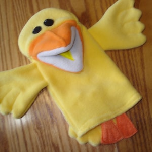 Yellow Bird Hand Puppet hand made movable mouth nature story telling  library