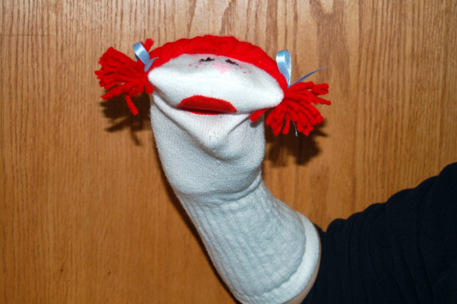 Red Haired Girl Sock Puppet With Braids Class Room Educate Aid Etsy