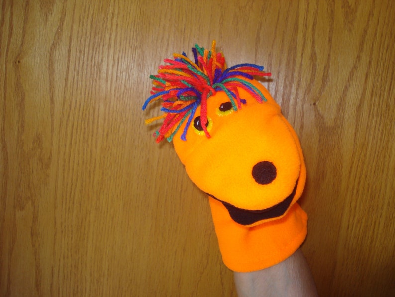 Goofusly Hunter Orange Hand Puppet Eyes & Nose Sewn on Felt Etsy