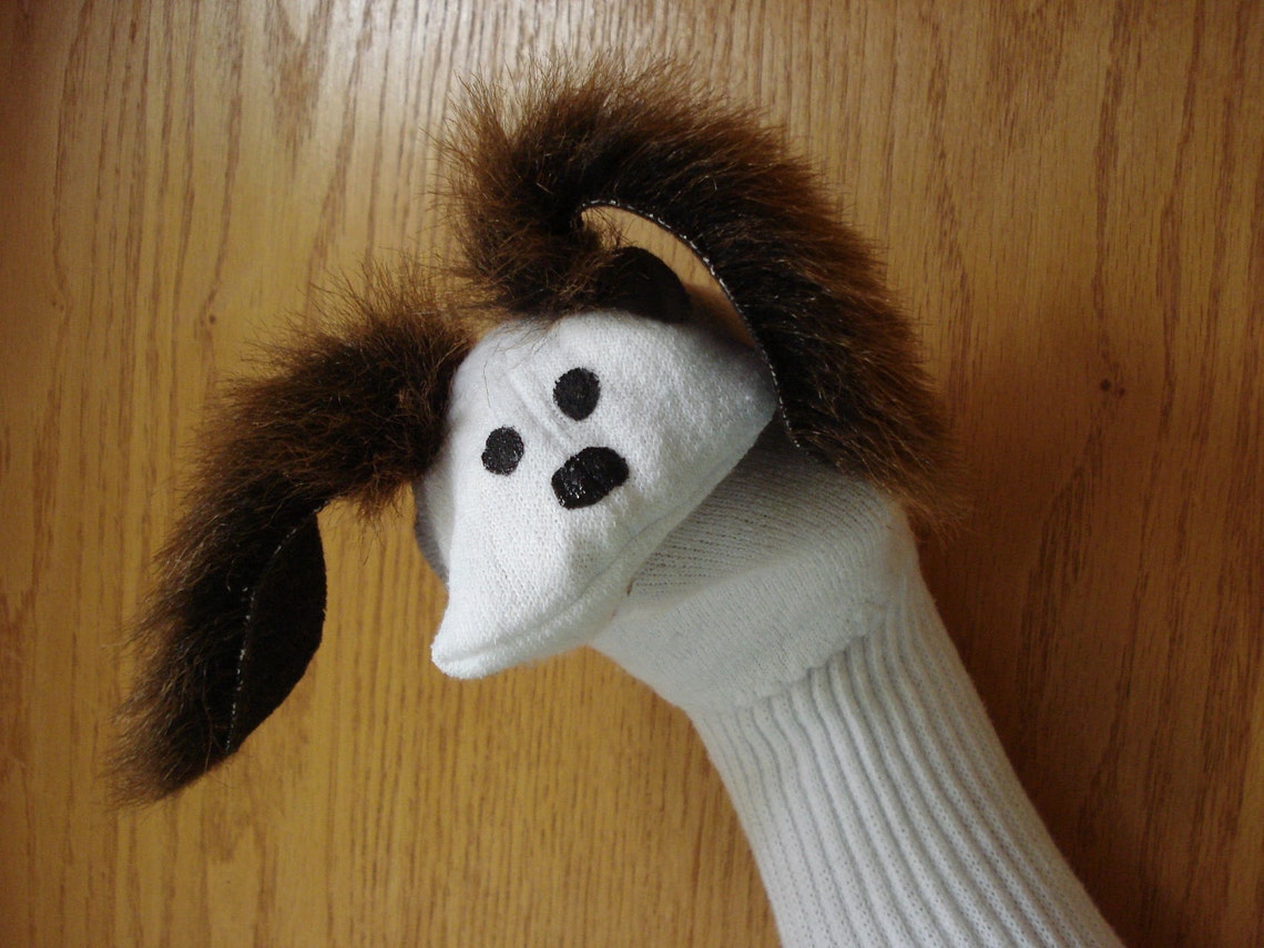 Dog Sock Puppet Brown Faux Ears Etsy