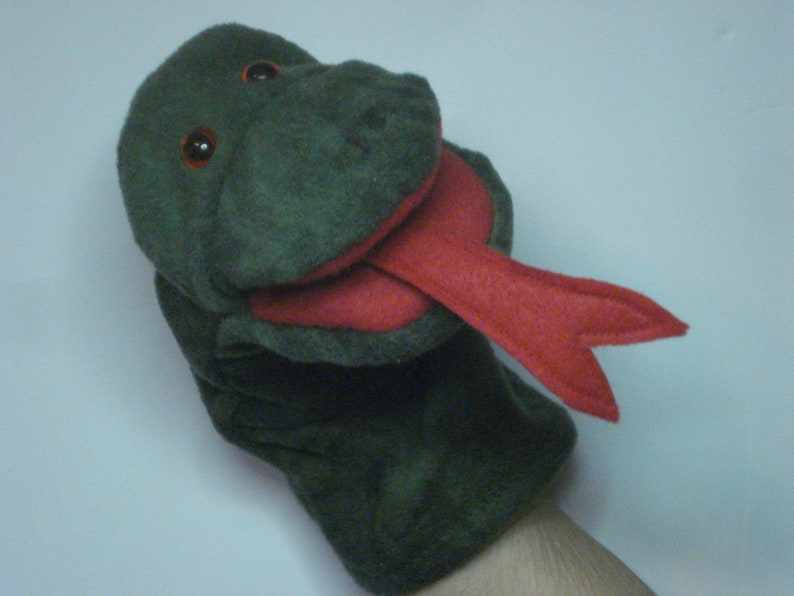 Green Snake hand puppet story telling nature study Etsy