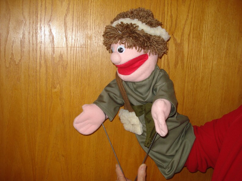 Biblical Hand Puppet Boy Shepherd Bible Movable Mouth Arm Rods Etsy