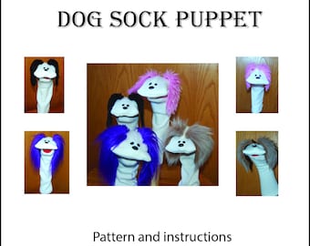 Dog Sock Puppet pattern instructions  Make your own tutorial instant download pdf file