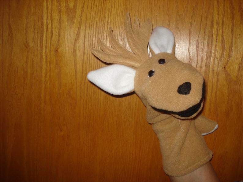 Deer Hand Puppet Antlers Nature Study Storytelling Autism Etsy
