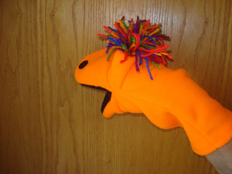 Goofusly Hunter Orange Hand Puppet Eyes & Nose Sewn on Felt Etsy