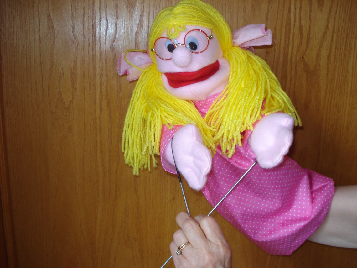 Girl hand puppet FREE SHIPPING movable mouth and arms 18 Etsy