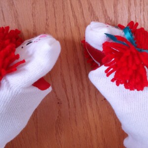 Set of 2 Sock Puppets Boy and Girl With Red Yarn Hair Daycare School ...