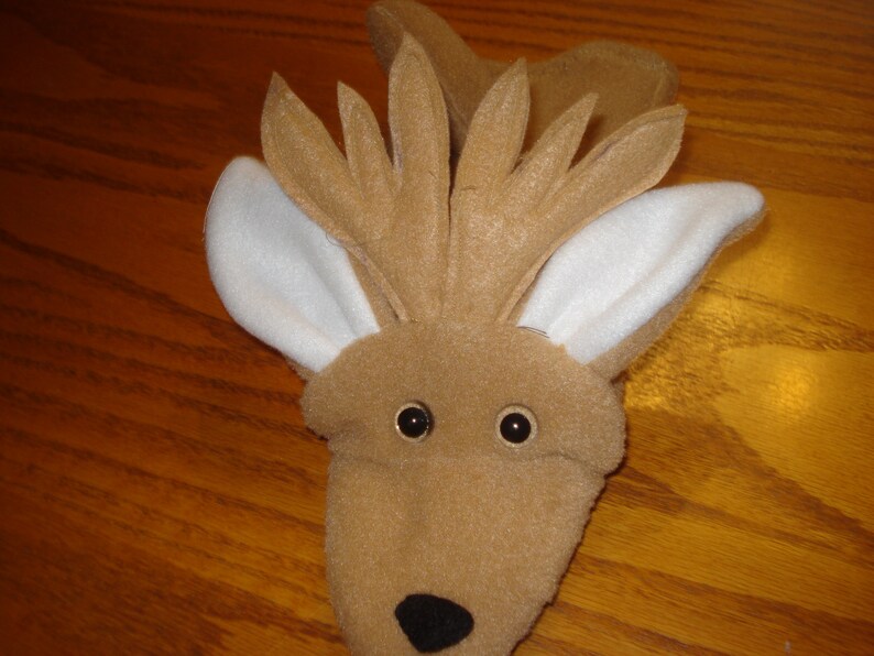 Deer Hand Puppet Antlers Nature Study Storytelling Autism Etsy