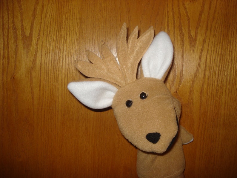 Deer Hand Puppet Antlers Nature Study Storytelling Autism Etsy