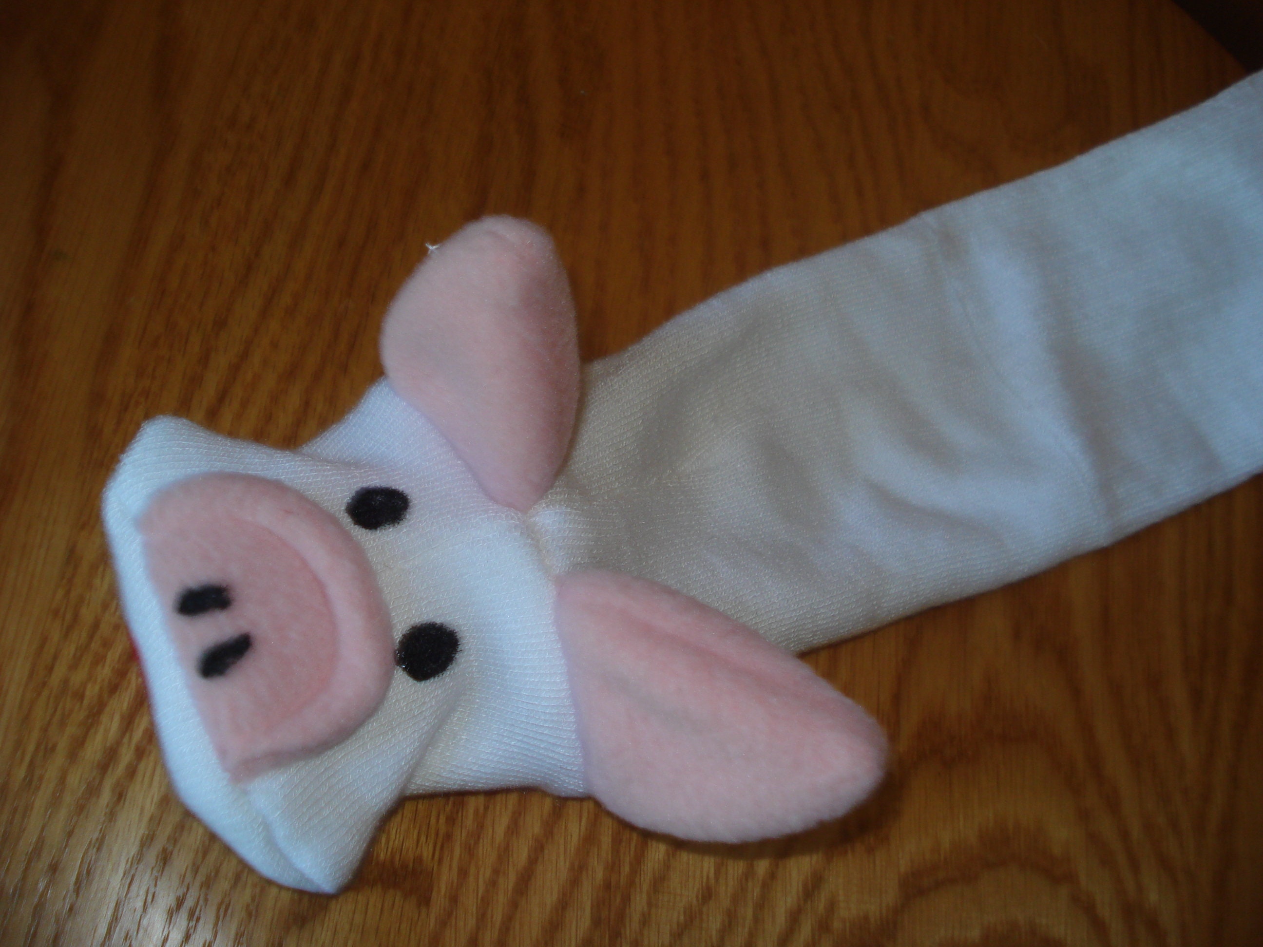 Pig Sock Puppet from Puppets by Margie movable mouth farm animal 