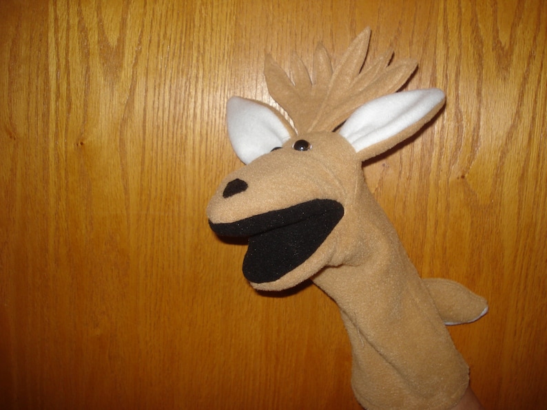 Deer Hand Puppet Antlers Nature Study Storytelling Autism Etsy