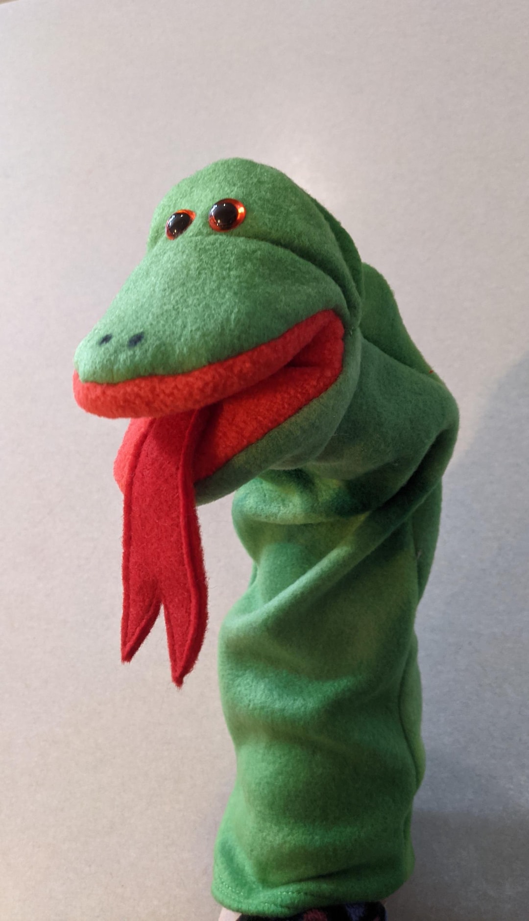Snake Hand Puppet Handmade 14 Inches Long Fleece Fabric Safety Eyes - Etsy