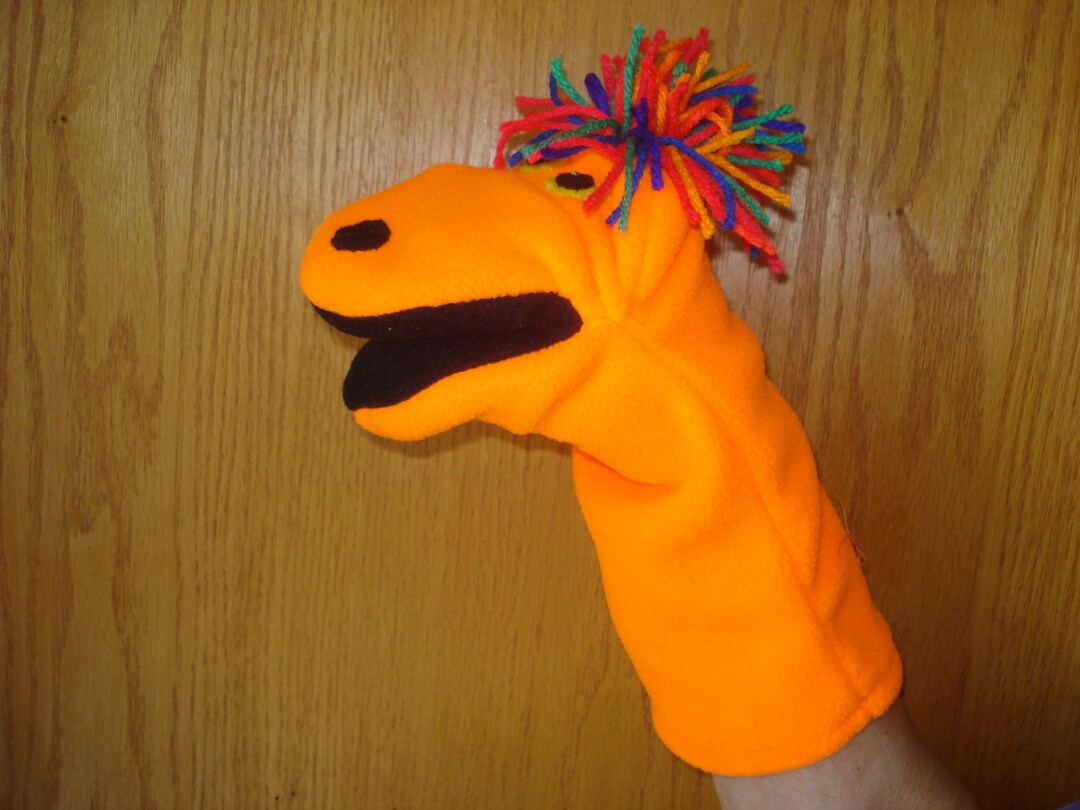 Goofusly Hunter Orange Hand Puppet Eyes & Nose Sewn on Felt Vip Kids