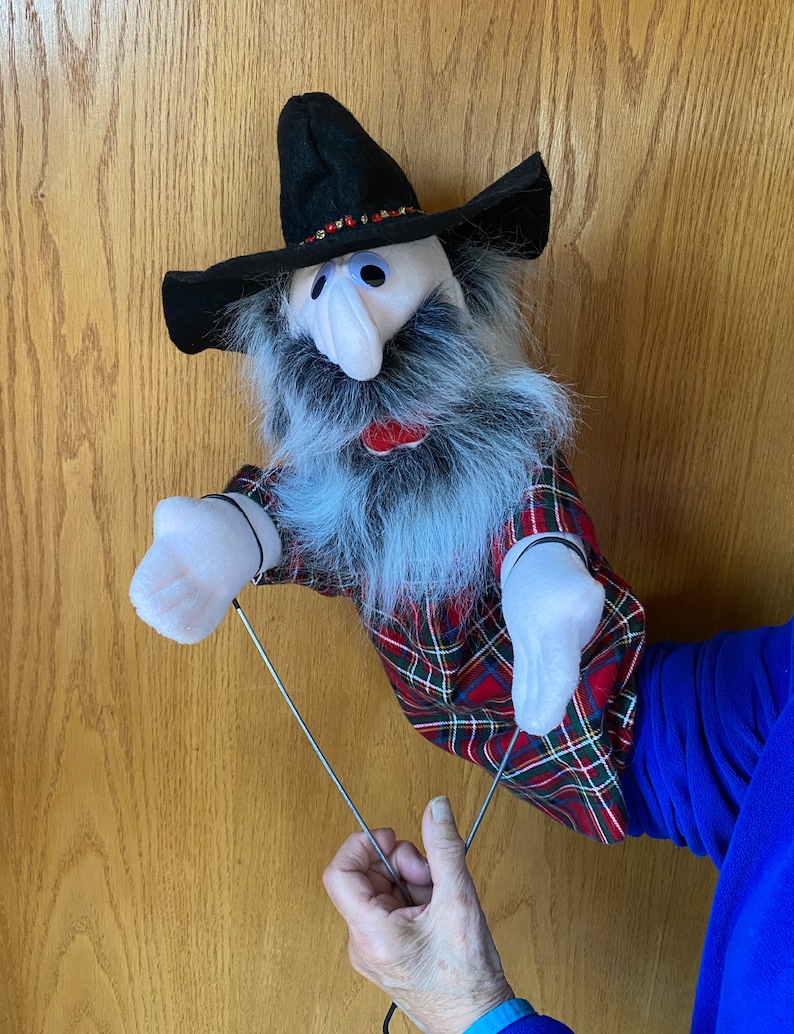 Hill Billy Hand Puppet Man Movable Mouth 2 Arm Rods Made in the USA - Etsy