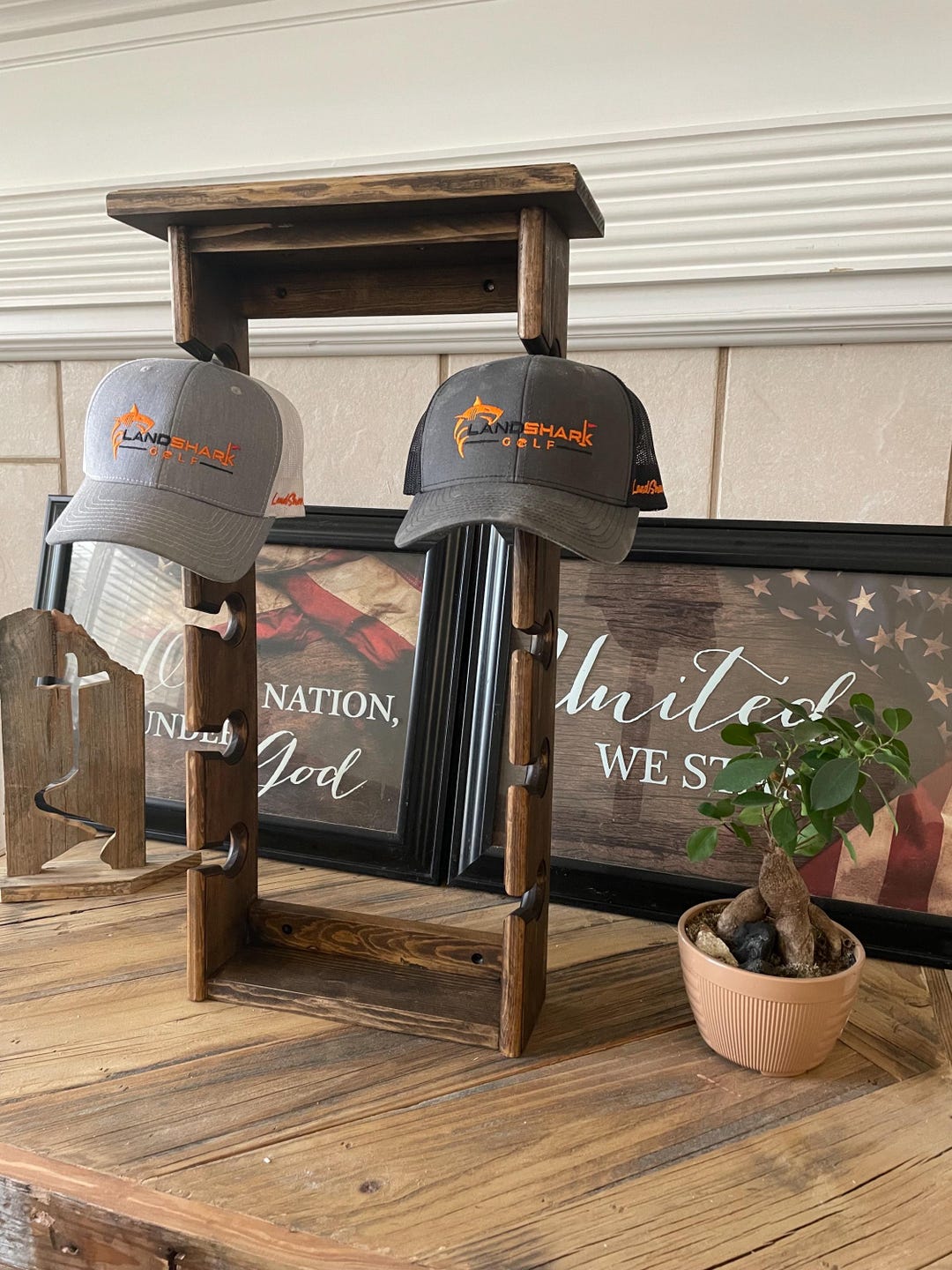 Scully Hat Storage Rack Handcrafted Pine 10-position Hat Shelf, Display Rack Storage - Etsy