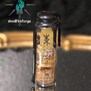 Protection Spell Jar – 20ml Glass Bottle Sealed with Wax, Witchy Home Decor, Spell, Altar, Ritual Supplies, Offerings, Gift, Pagan, curio