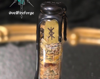 Frasco de protección para hechizos - Hierbas, cristales, botella de vidrio sellada con cera de 20 ml para decoración de altar de bruja