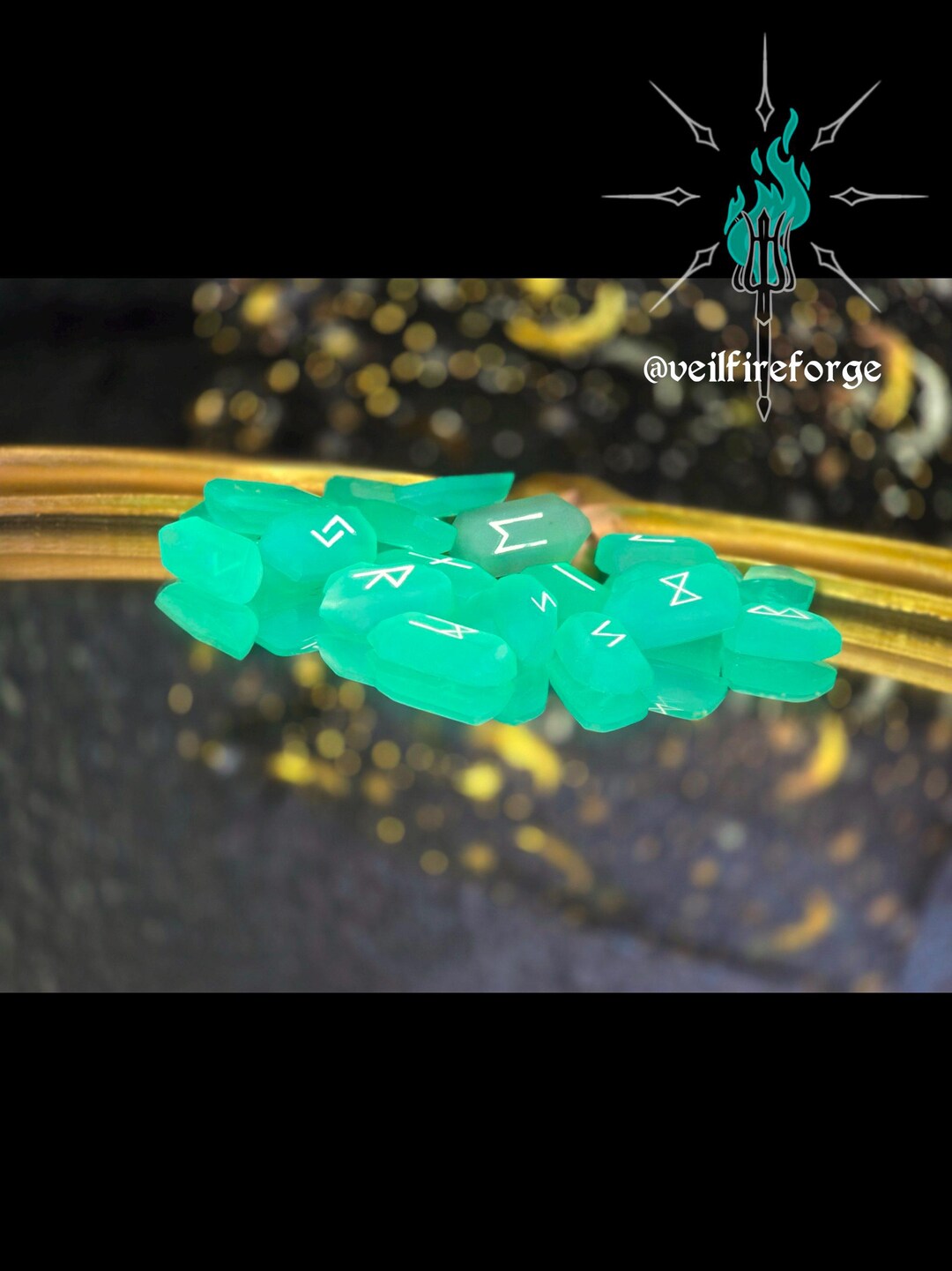 E Shape Rune Handcrafted Resin Crystal Shaped Rune Set: